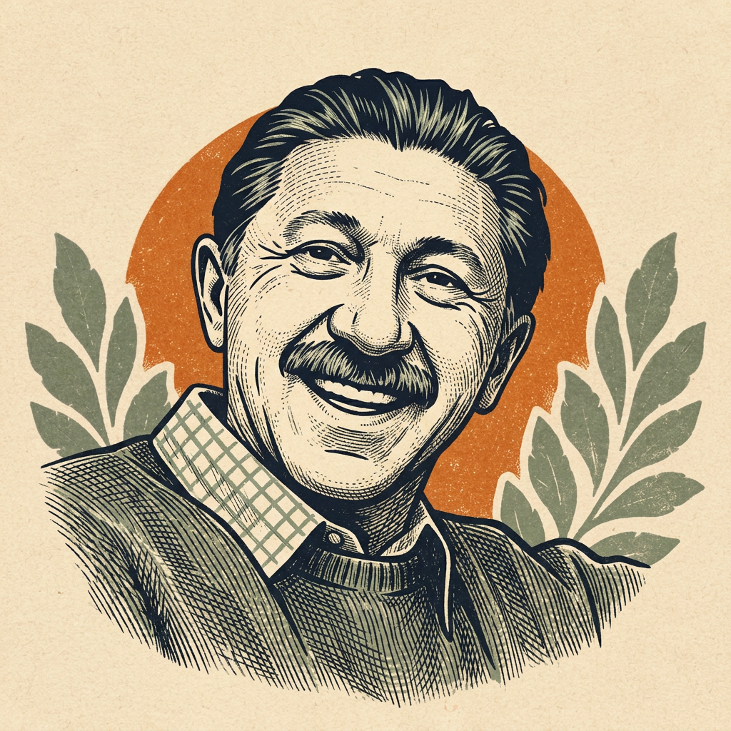 Illustrated portrait of Abraham Maslow