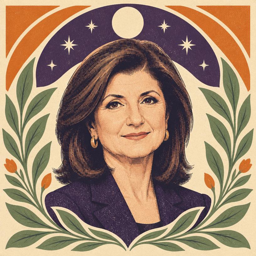 Illustrated portrait of Arianna Huffington