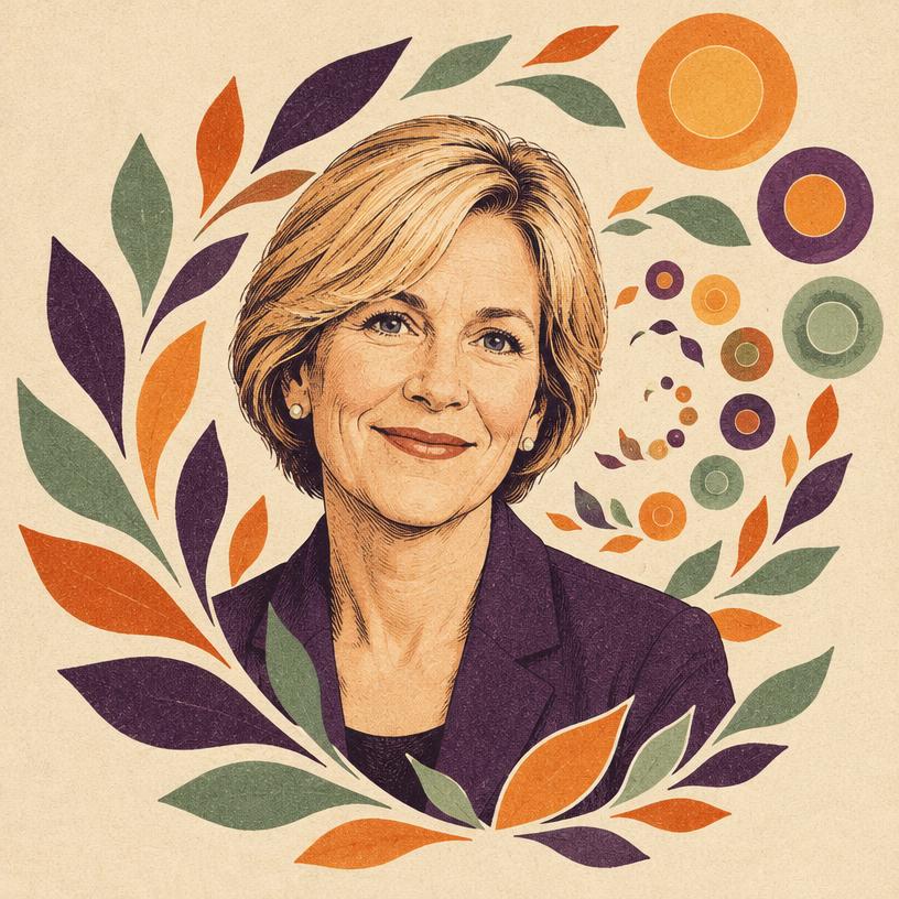 Illustrated portrait of Barbara Fredrickson