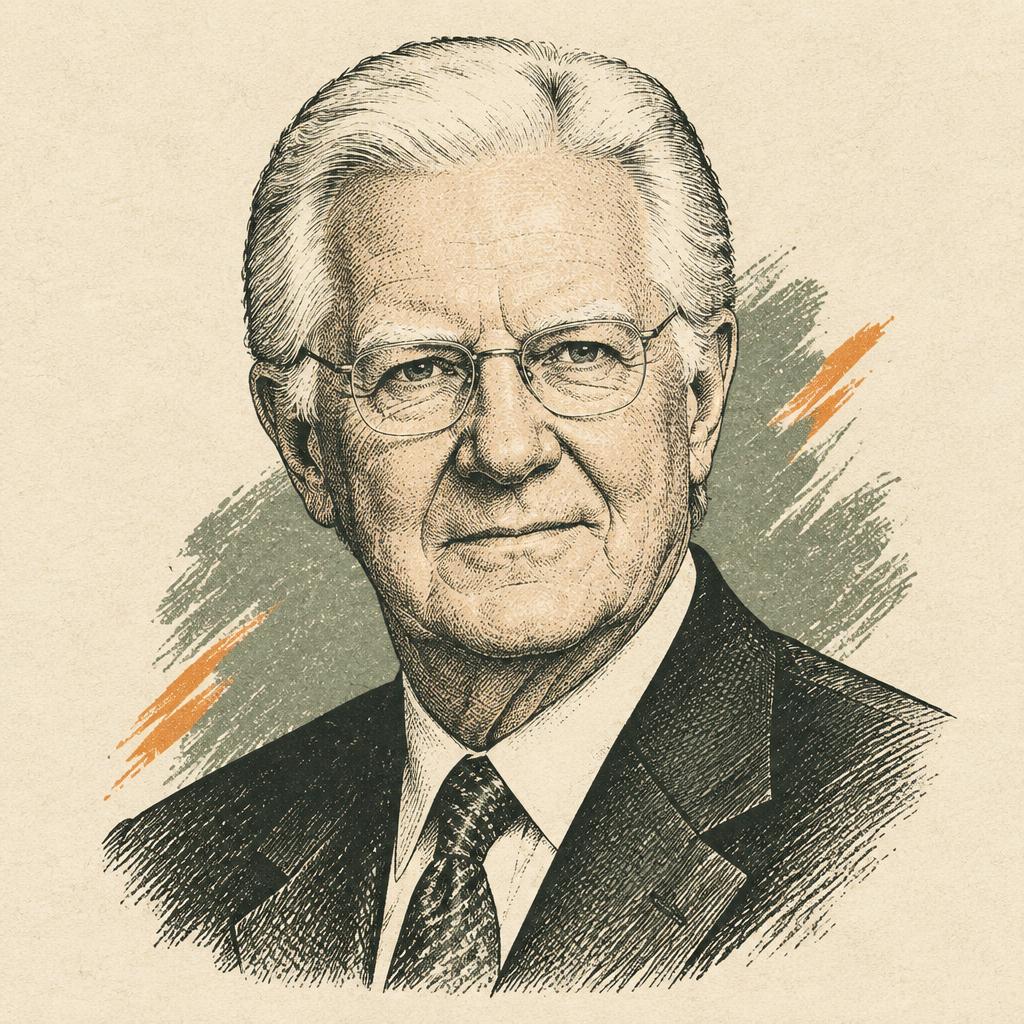 Illustrated portrait of Bob Proctor