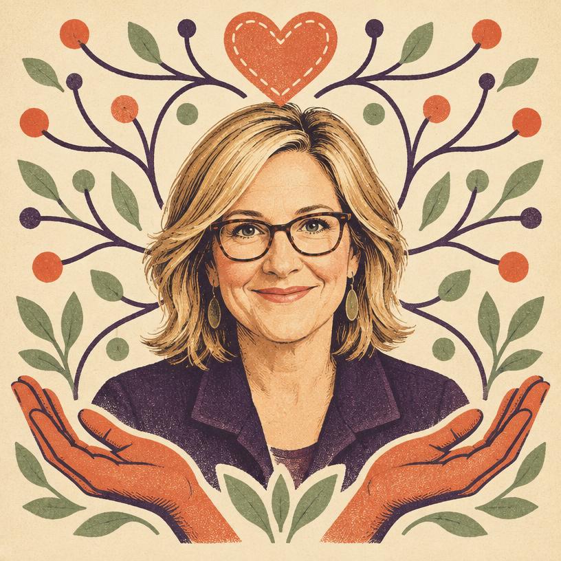Illustrated portrait of Brené Brown