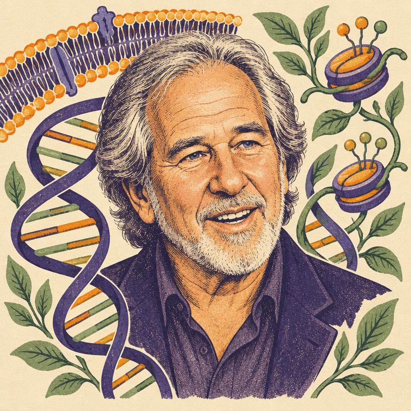Illustrated portrait of Bruce Lipton
