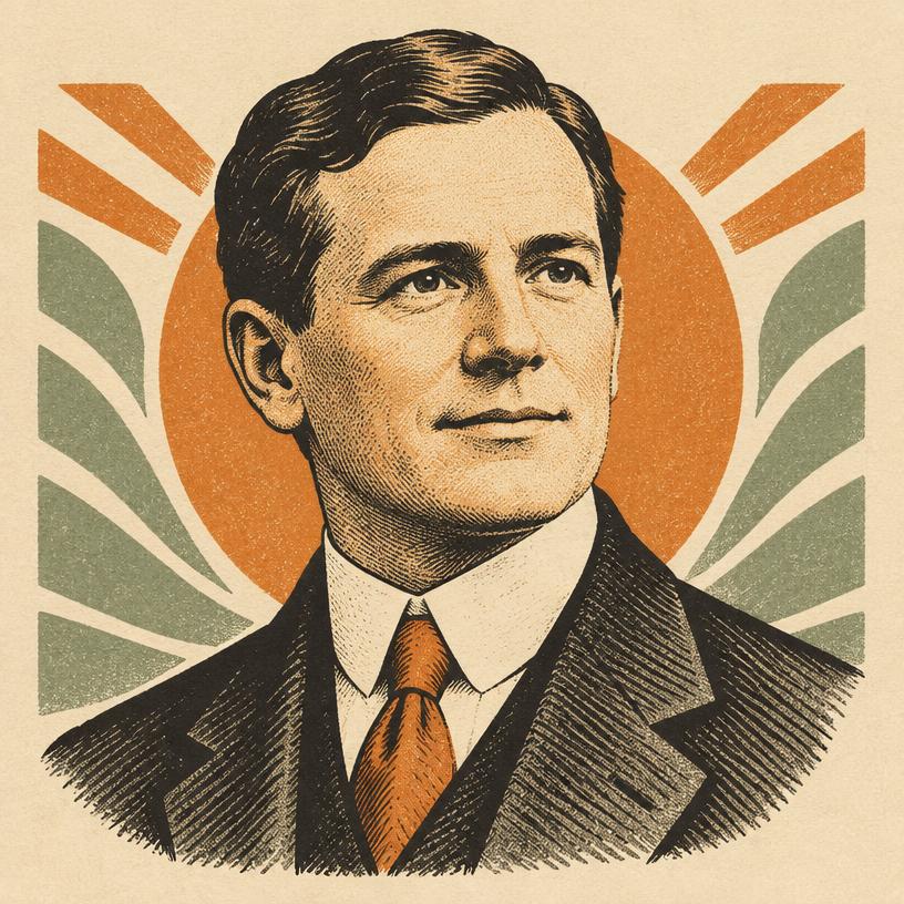 Illustrated portrait of Christian D. Larson