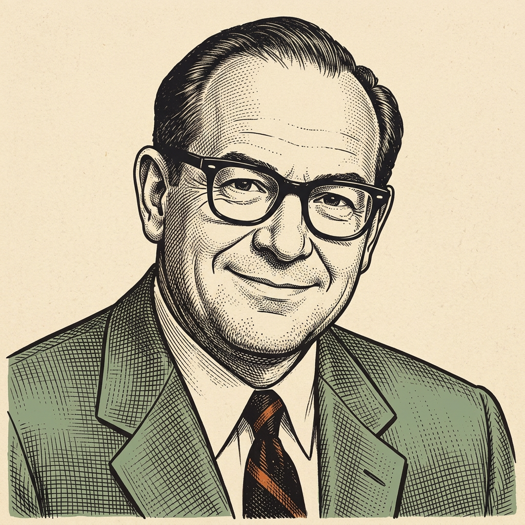 Illustrated portrait of David J. Schwartz
