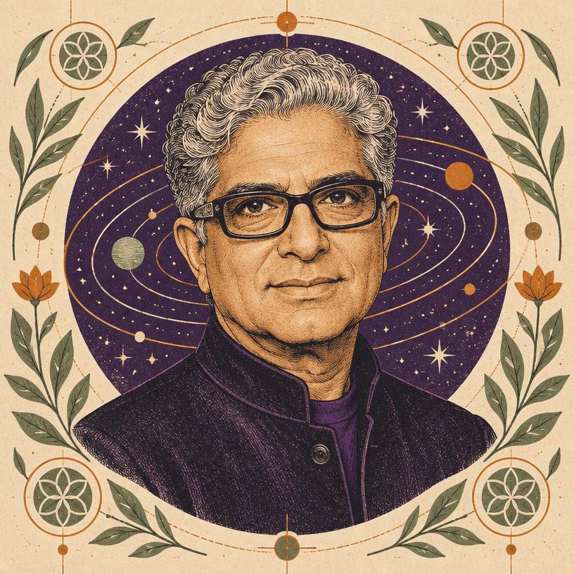 Illustrated portrait of Deepak Chopra