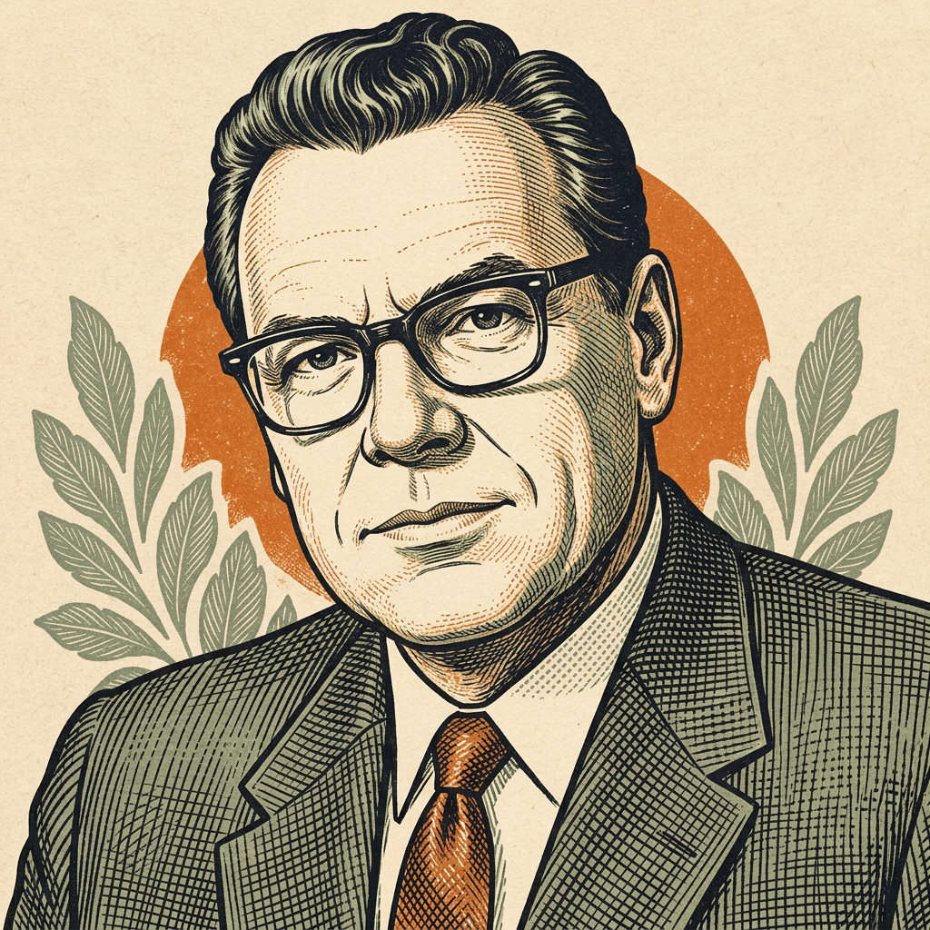 Illustrated portrait of Earl Nightingale