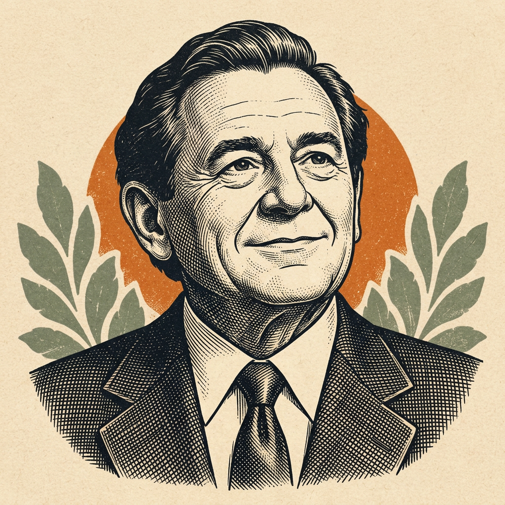 Illustrated portrait of Eric Butterworth