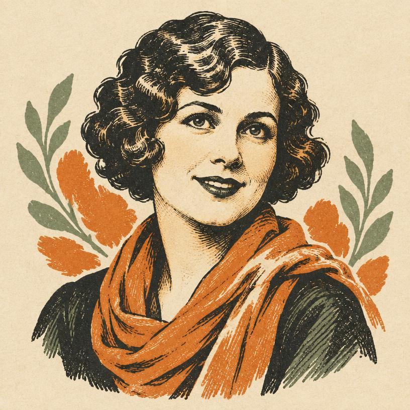 Illustrated portrait of Florence Scovel Shinn