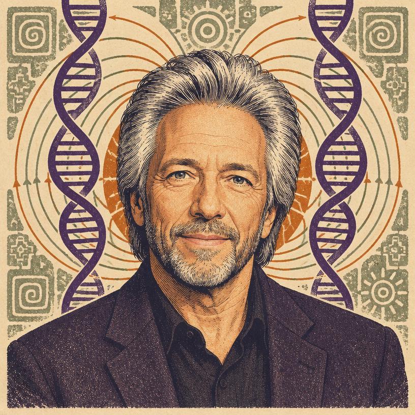 Illustrated portrait of Gregg Braden