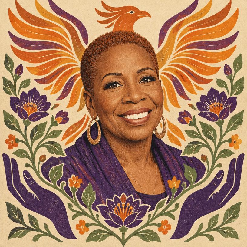 Illustrated portrait of Iyanla Vanzant