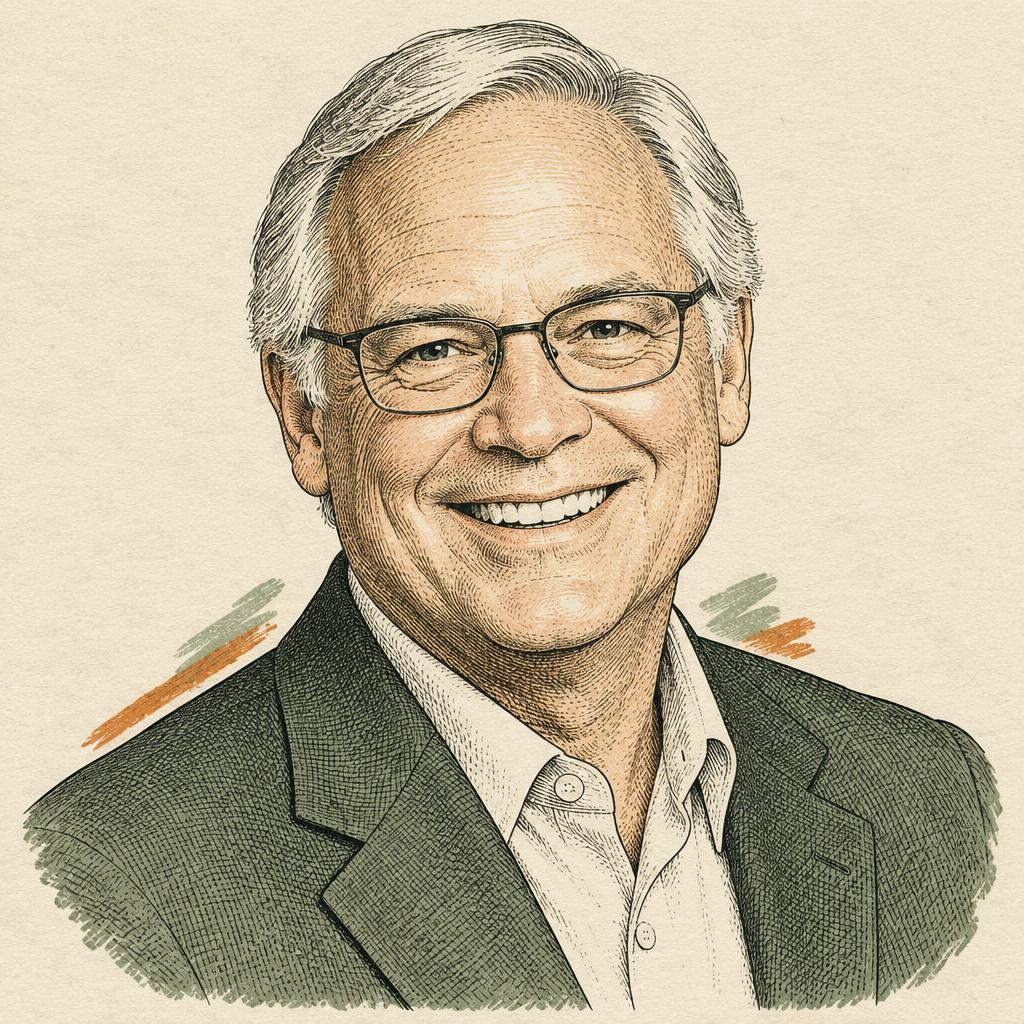 Illustrated portrait of Jack Canfield