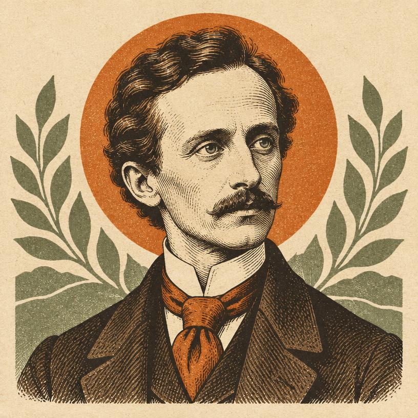 Illustrated portrait of James Allen