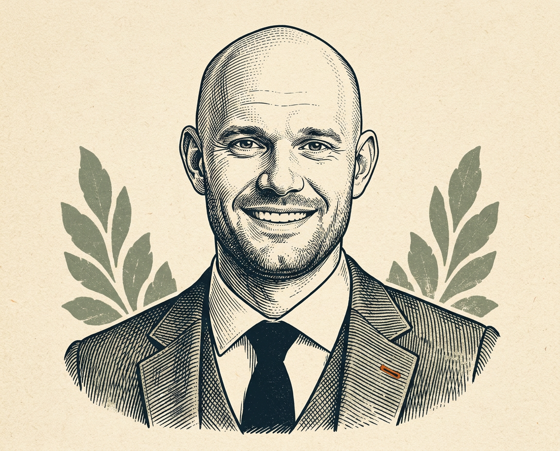 Illustrated portrait of James Clear