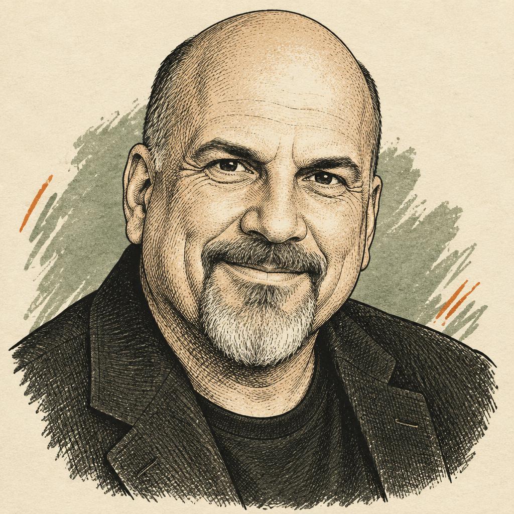 Illustrated portrait of Joe Vitale