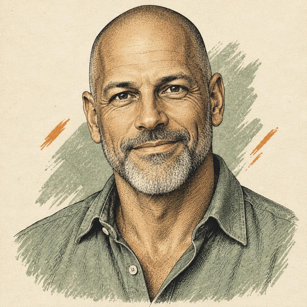 Illustrated portrait of John Assaraf