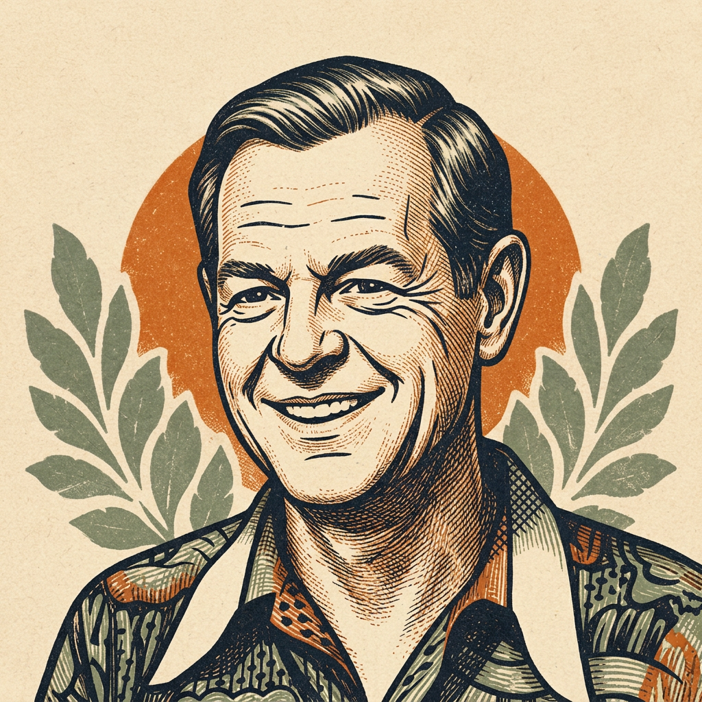 Illustrated portrait of Joseph Campbell