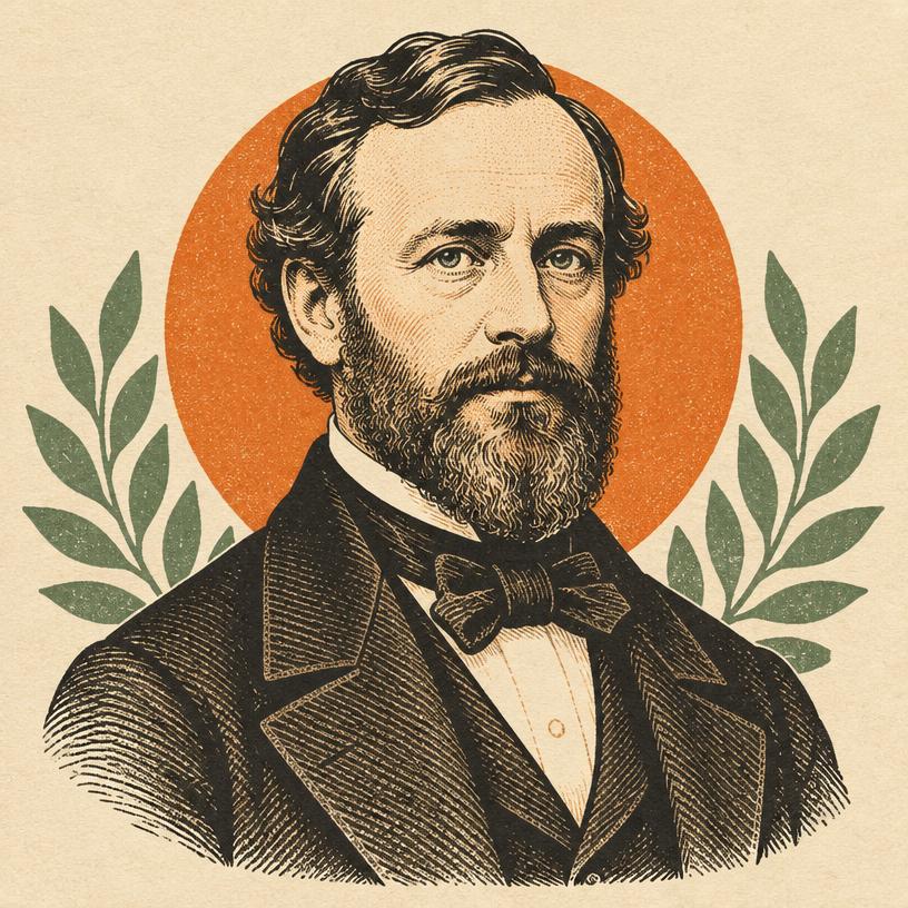 Illustrated portrait of Julius Dresser