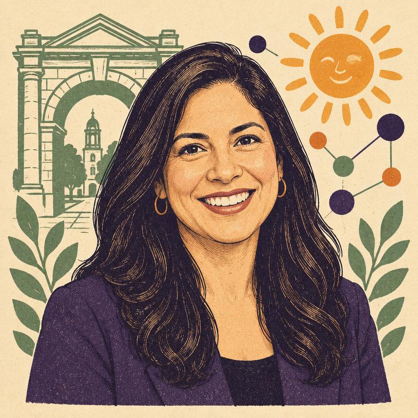 Illustrated portrait of Laurie Santos