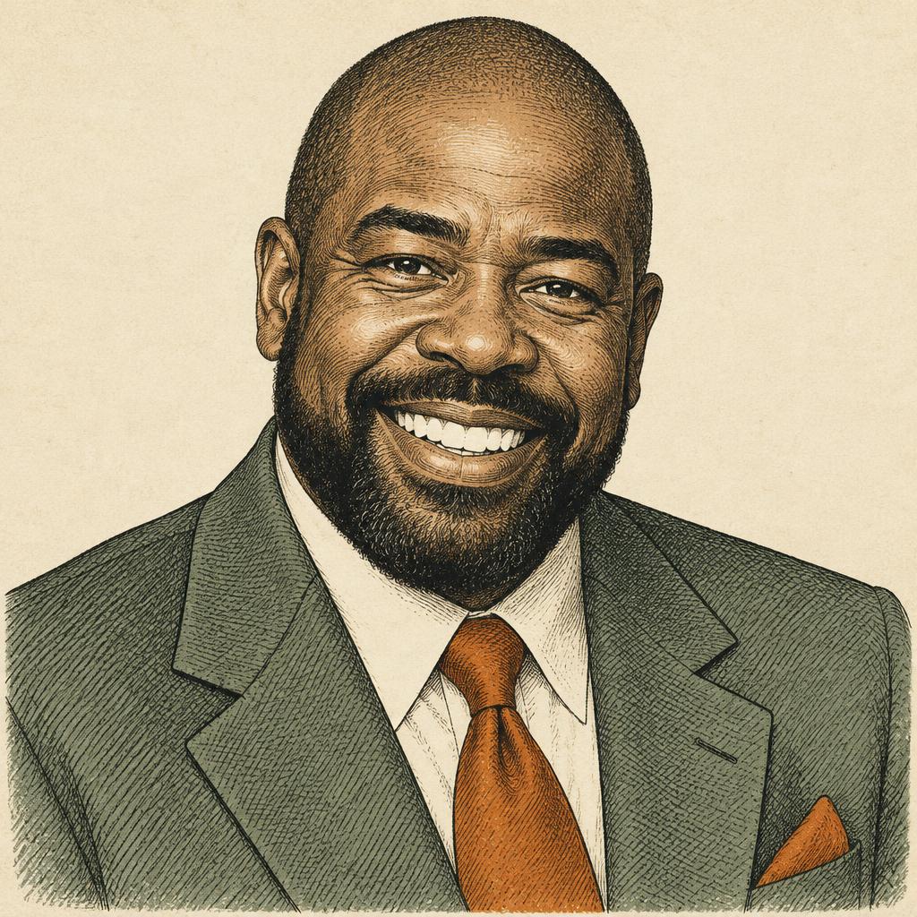 Illustrated portrait of Les Brown