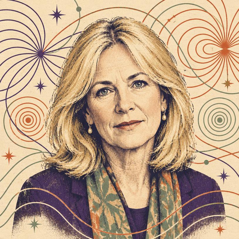 Illustrated portrait of Lynne McTaggart