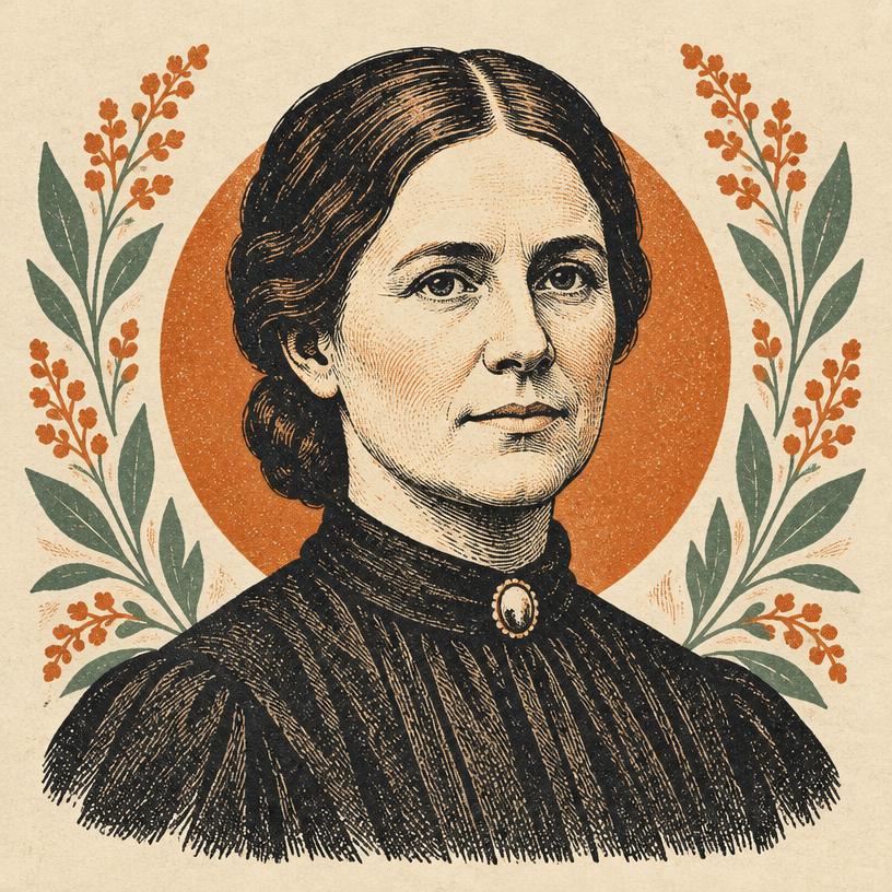Illustrated portrait of Malinda E. Cramer
