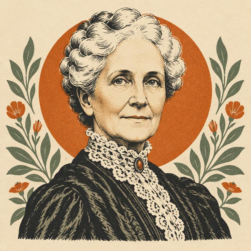 Illustrated portrait of Mary Baker Eddy