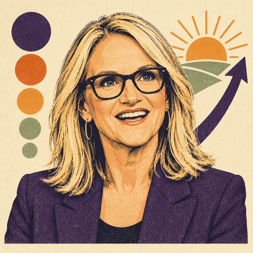 Illustrated portrait of Mel Robbins