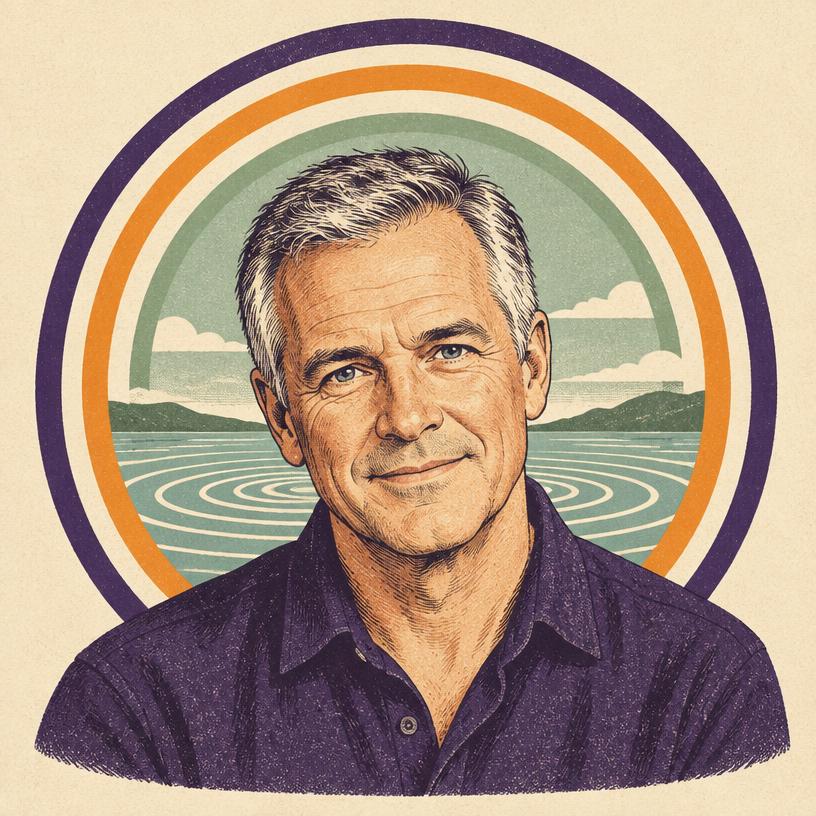 Illustrated portrait of Michael Neill