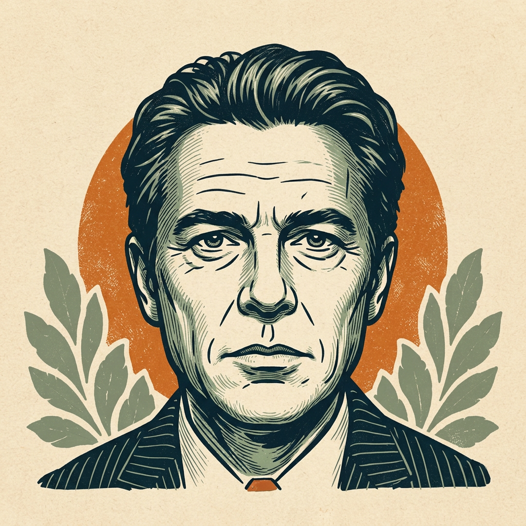 Illustrated portrait of Richard Bach
