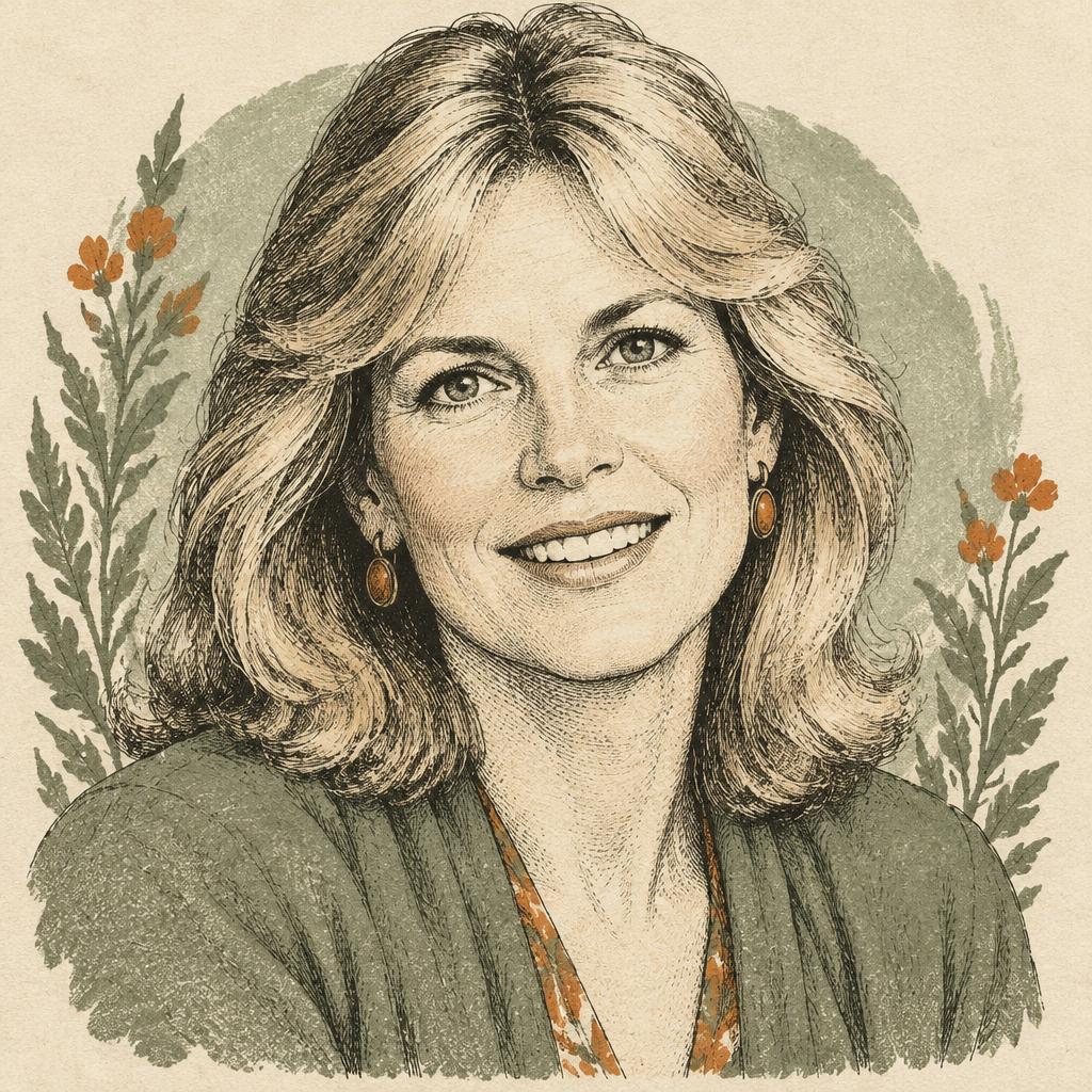 Illustrated portrait of Shakti Gawain