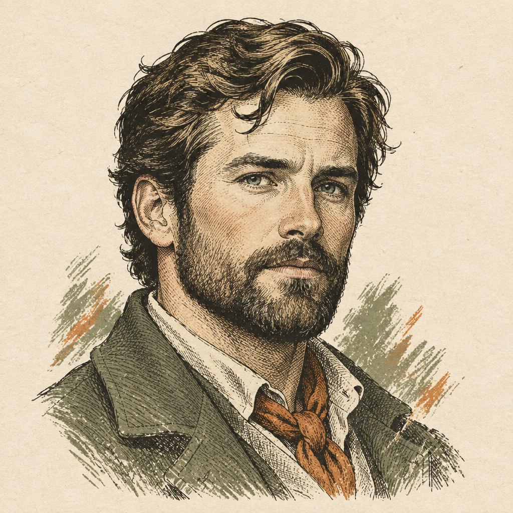 Illustrated portrait of Thaddeus Golas