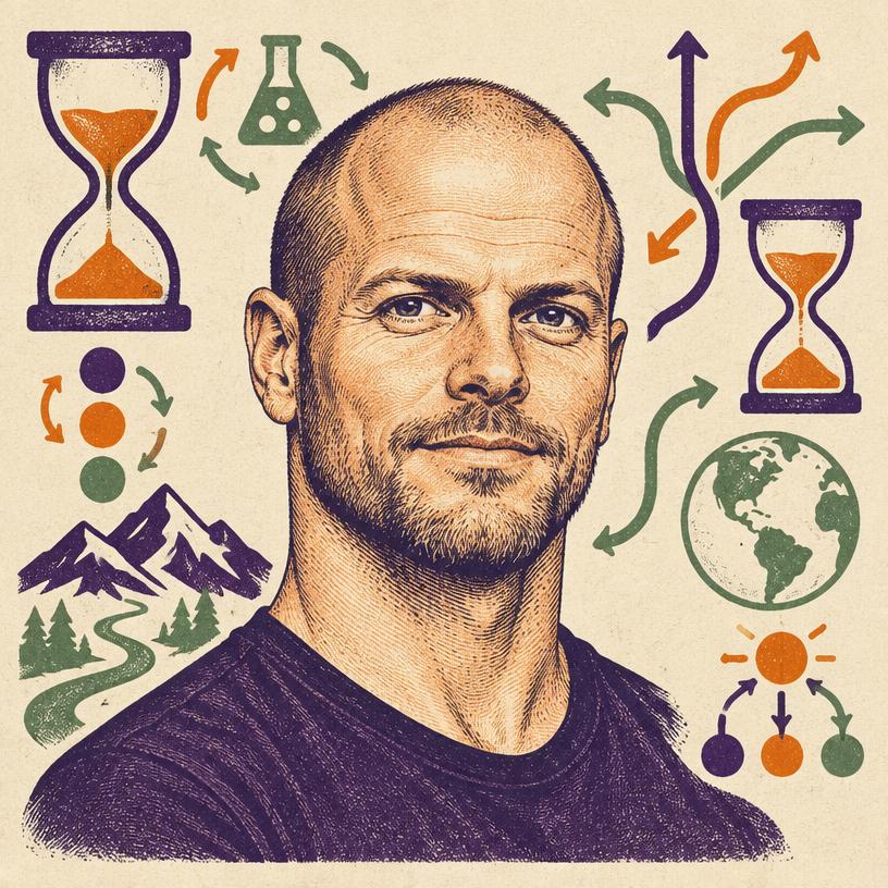 Illustrated portrait of Tim Ferriss