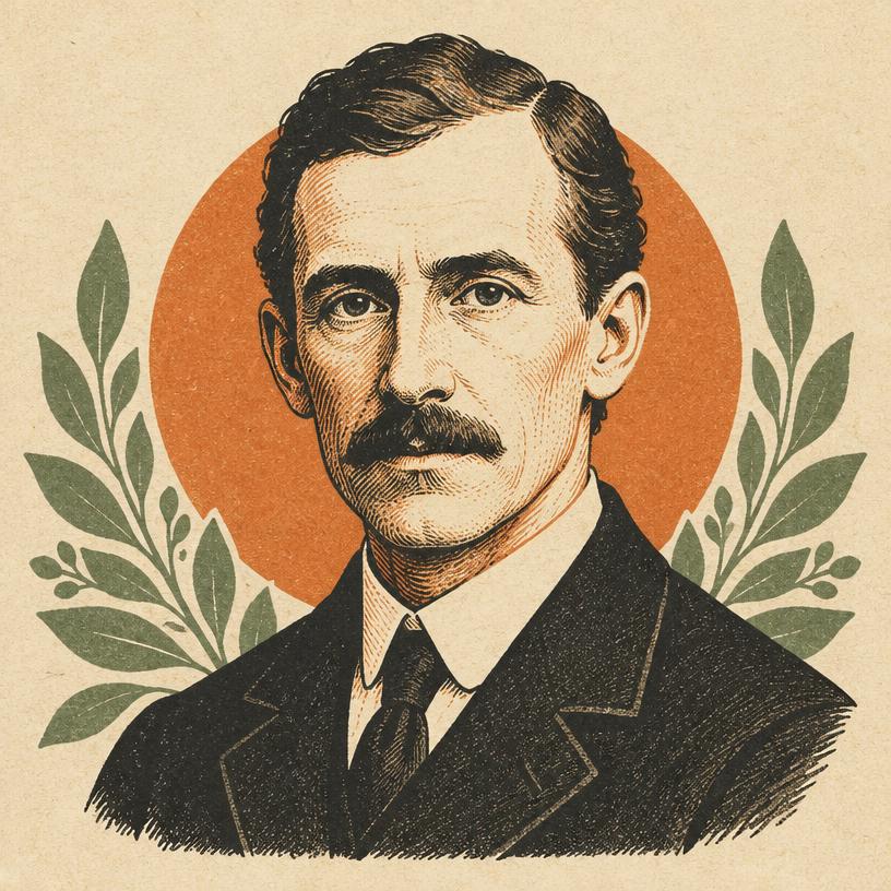 Illustrated portrait of Wallace D. Wattles