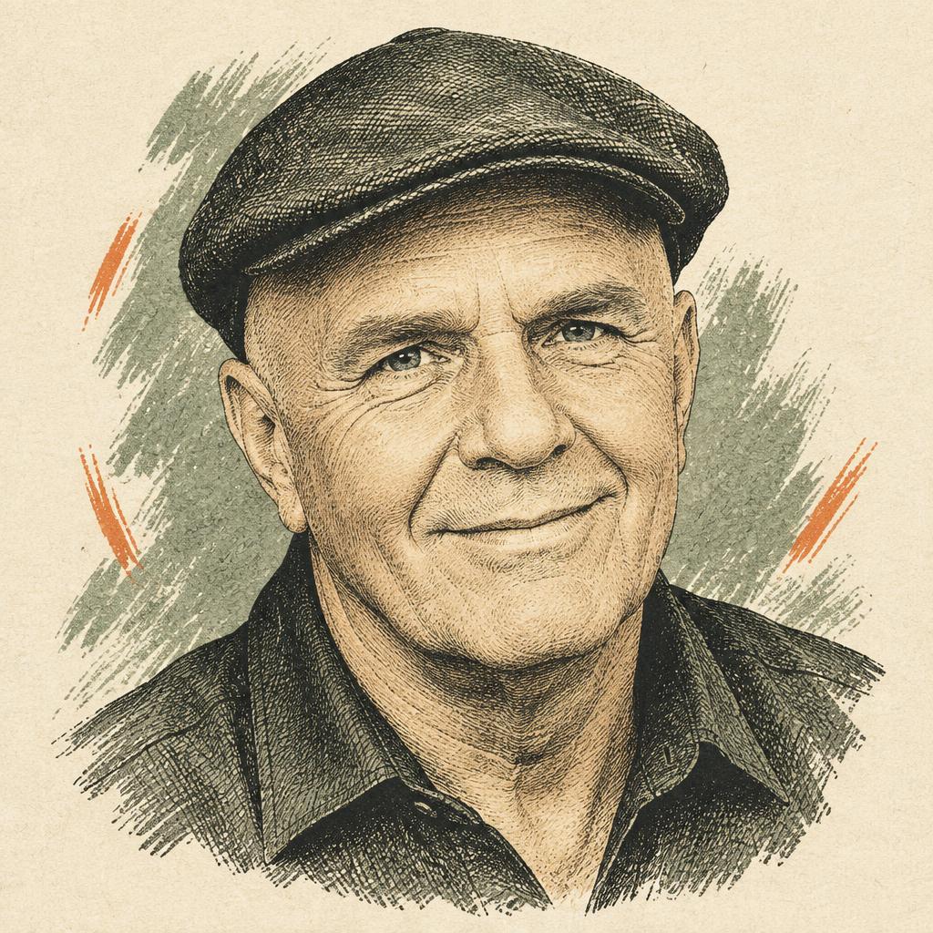 Illustrated portrait of Wayne Dyer