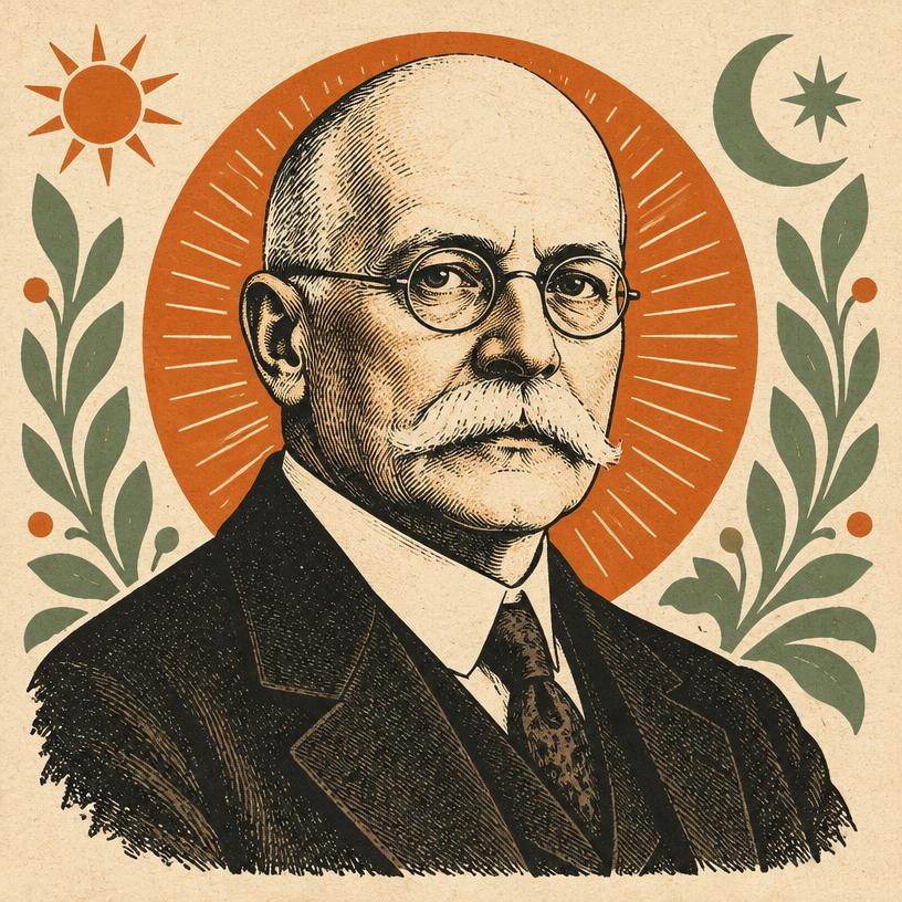 Illustrated portrait of William Walker Atkinson